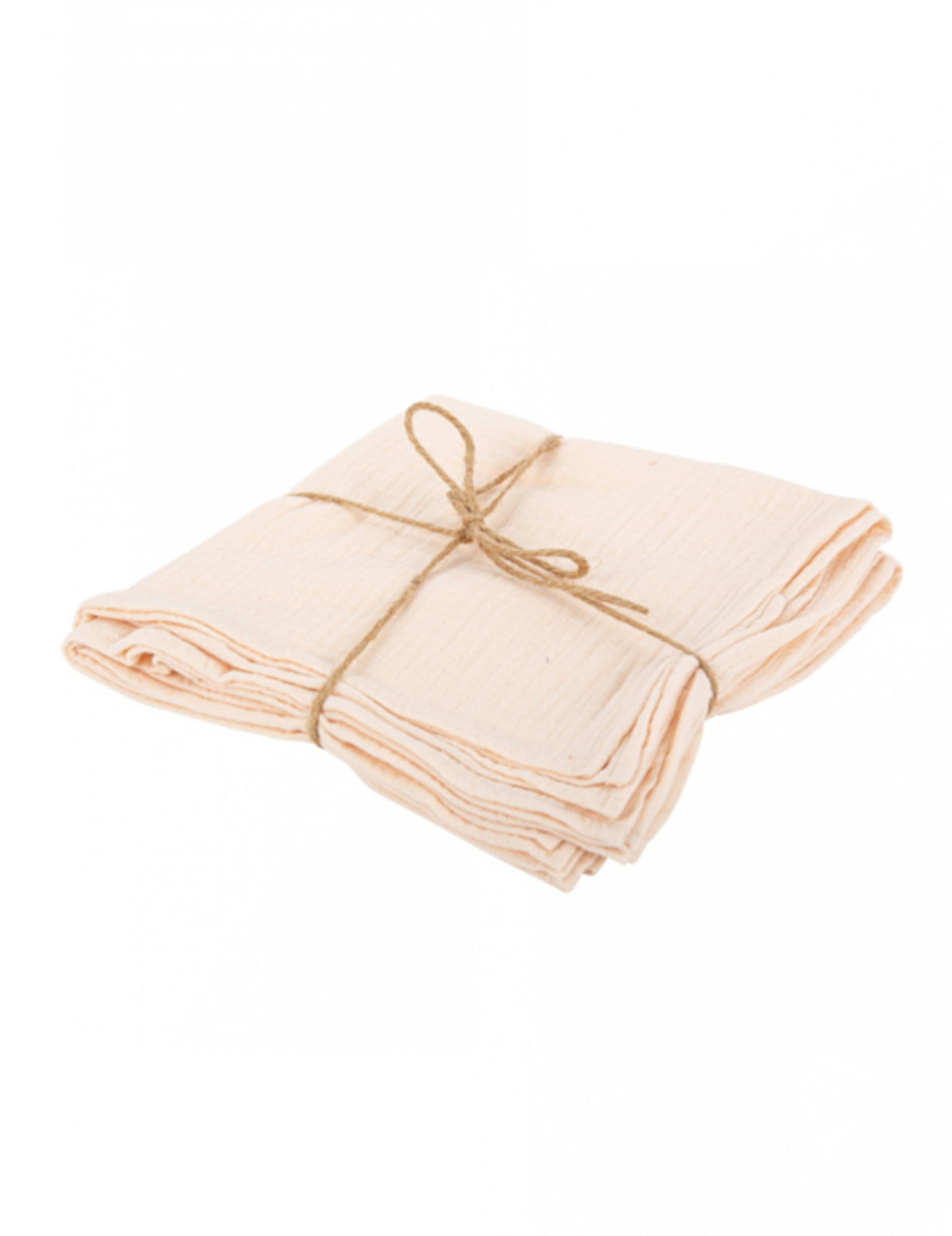 Vue du lot plié des serviettes en gaze de coton bohème blush lavables