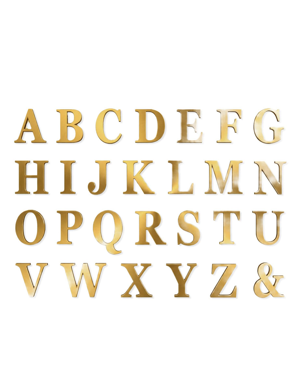 Autocolantes de letras adesivas do alfabeto para decoração dourado