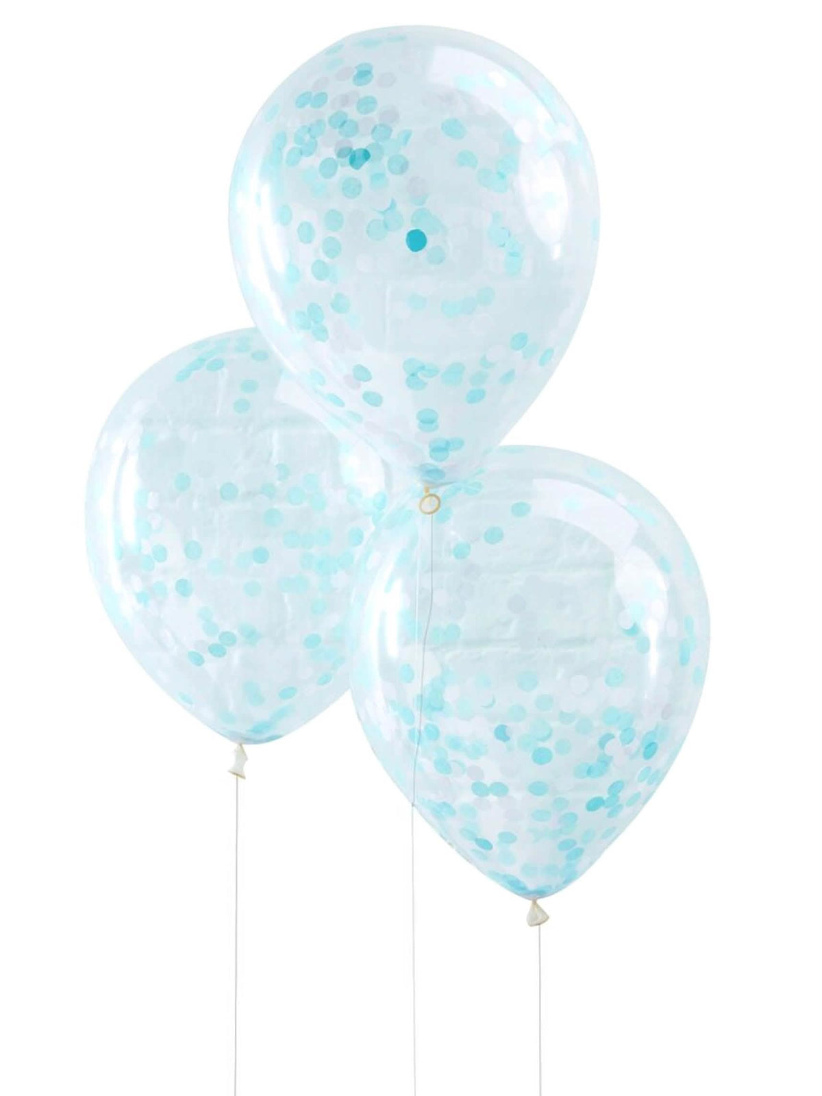 balões confettis para festa azul claro em látex