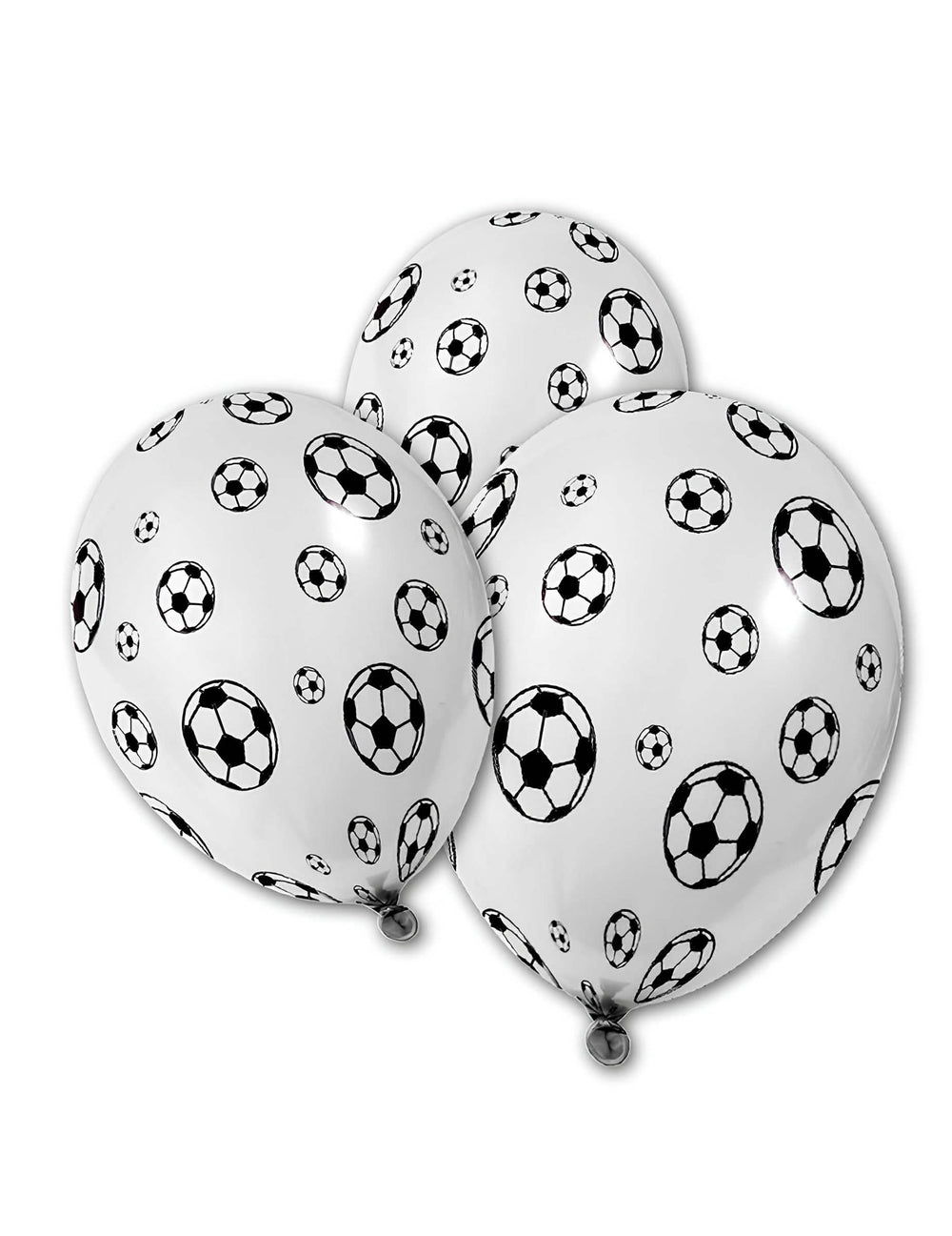 balões de látex de futebol para festa brancos com estampas pretas