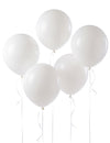 5 Balões gigantes de látex brancos 47 cm