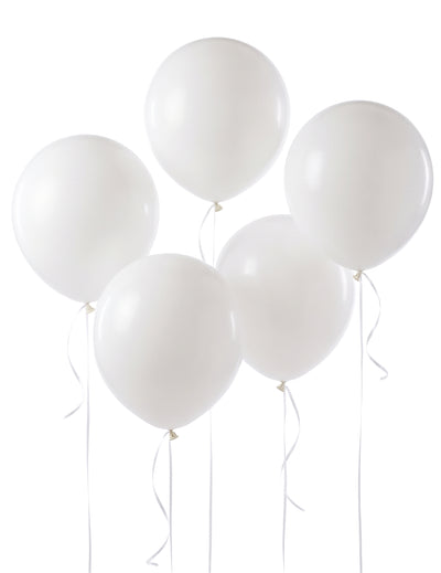 5 Balões gigantes de látex brancos 47 cm