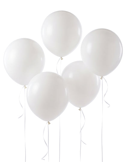 5 Balões gigantes de látex brancos 47 cm