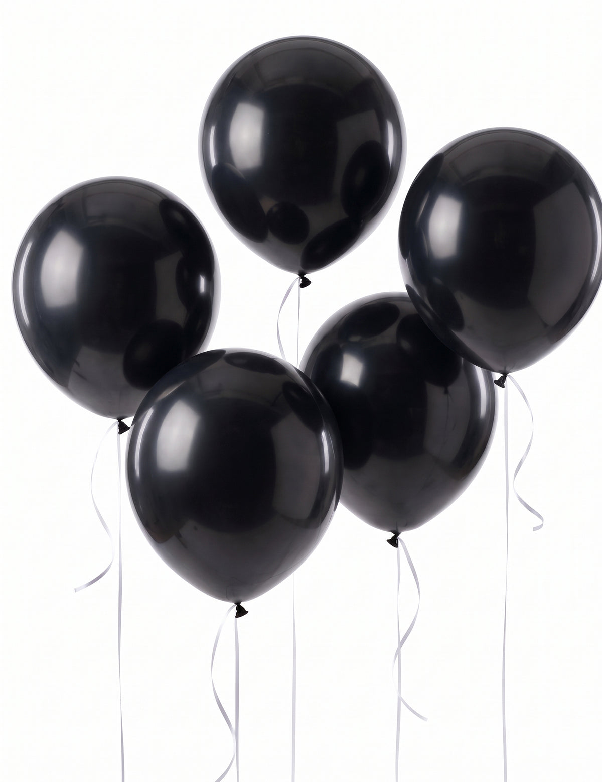 5 Balões gigantes látex pretos 47 cm