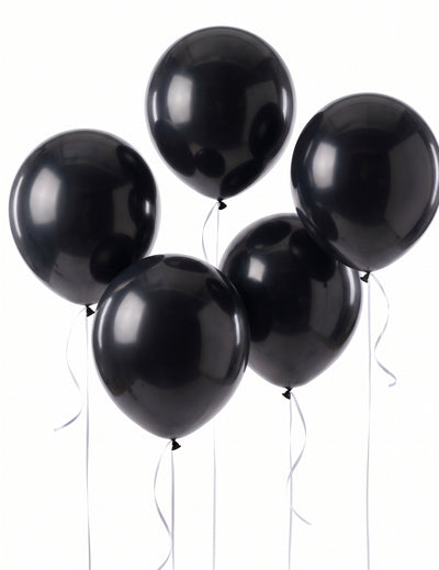 5 Balões gigantes látex pretos 47 cm