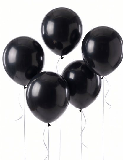 5 Balões gigantes látex pretos 47 cm