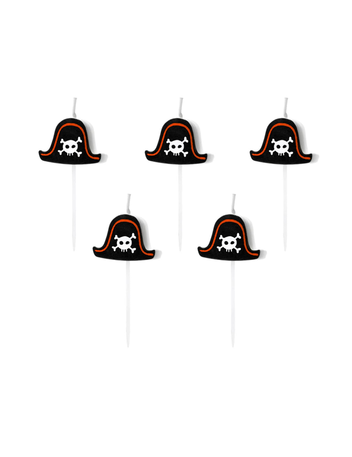 Encenação de velas de aniversário em palito chapéus piratas