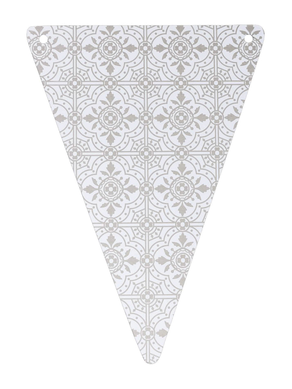 Fanions de cartão em padrão de azulejo cinzento e branco para decoração de guirlanda