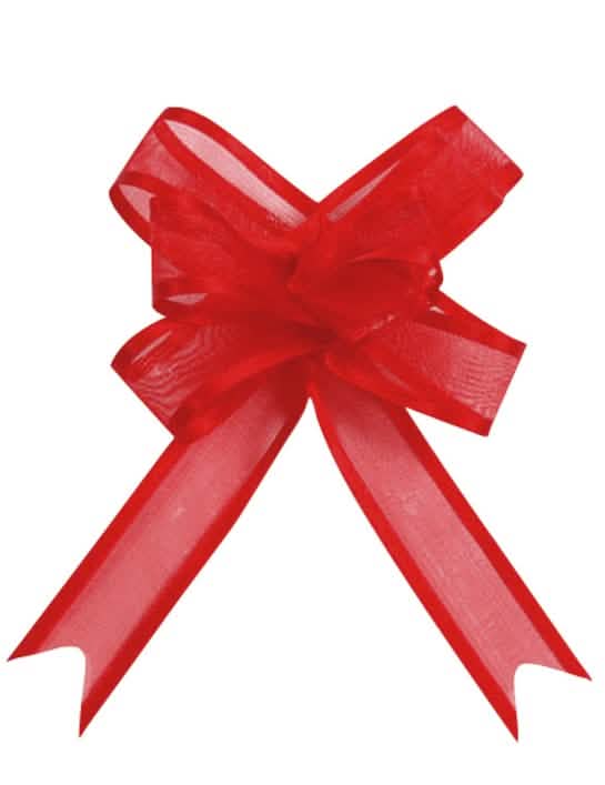 Mini laço de organdi vermelho