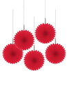 Décorations à suspendre rosaces pour fête rouges