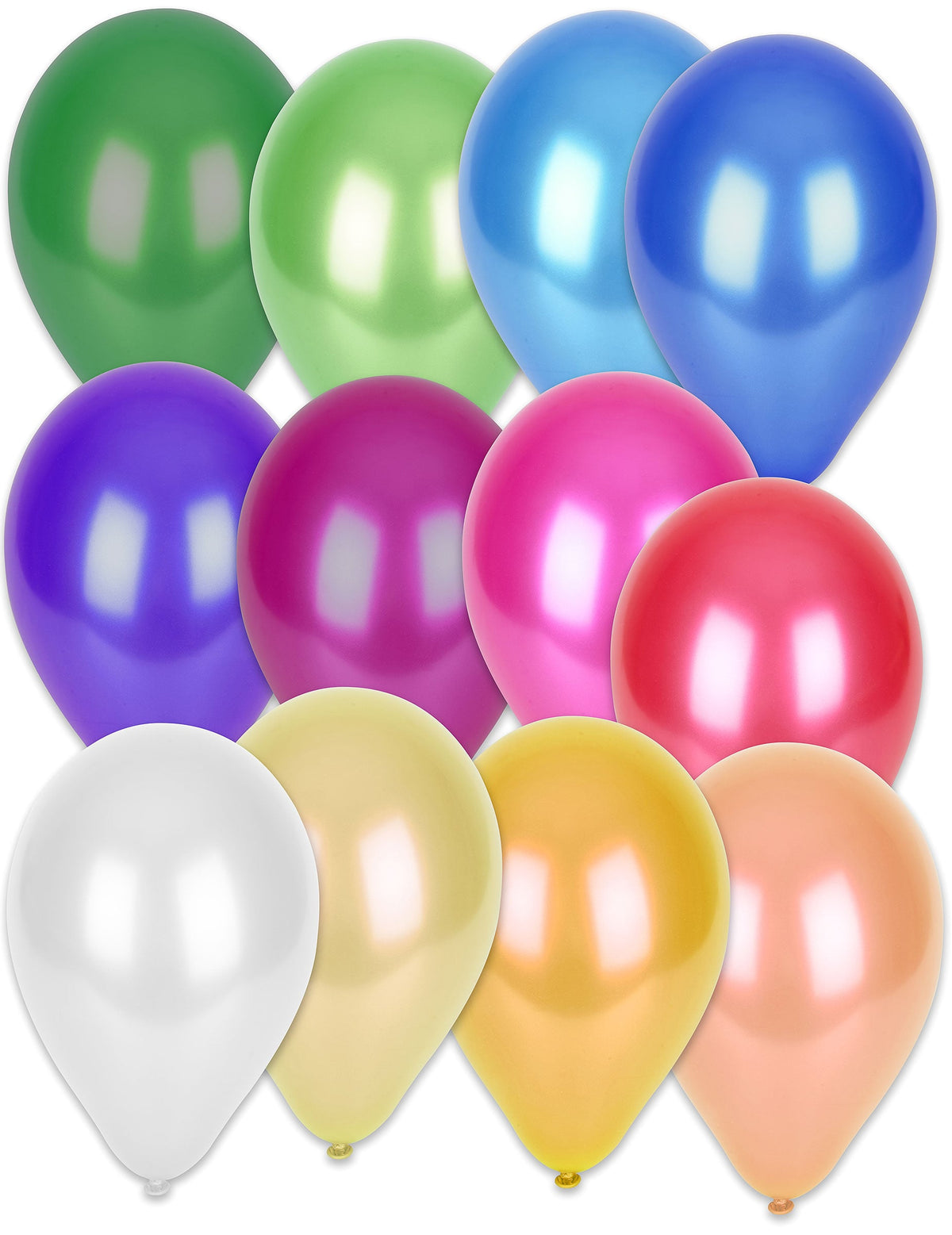 Ballons multicolores métallisés pour fête multicolores