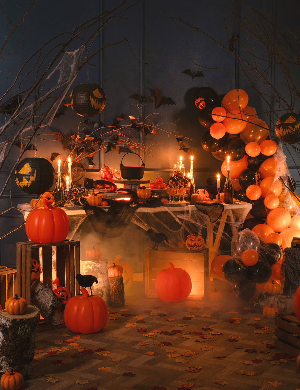 Mise en situation décorative des ballons Halloween pour décoration