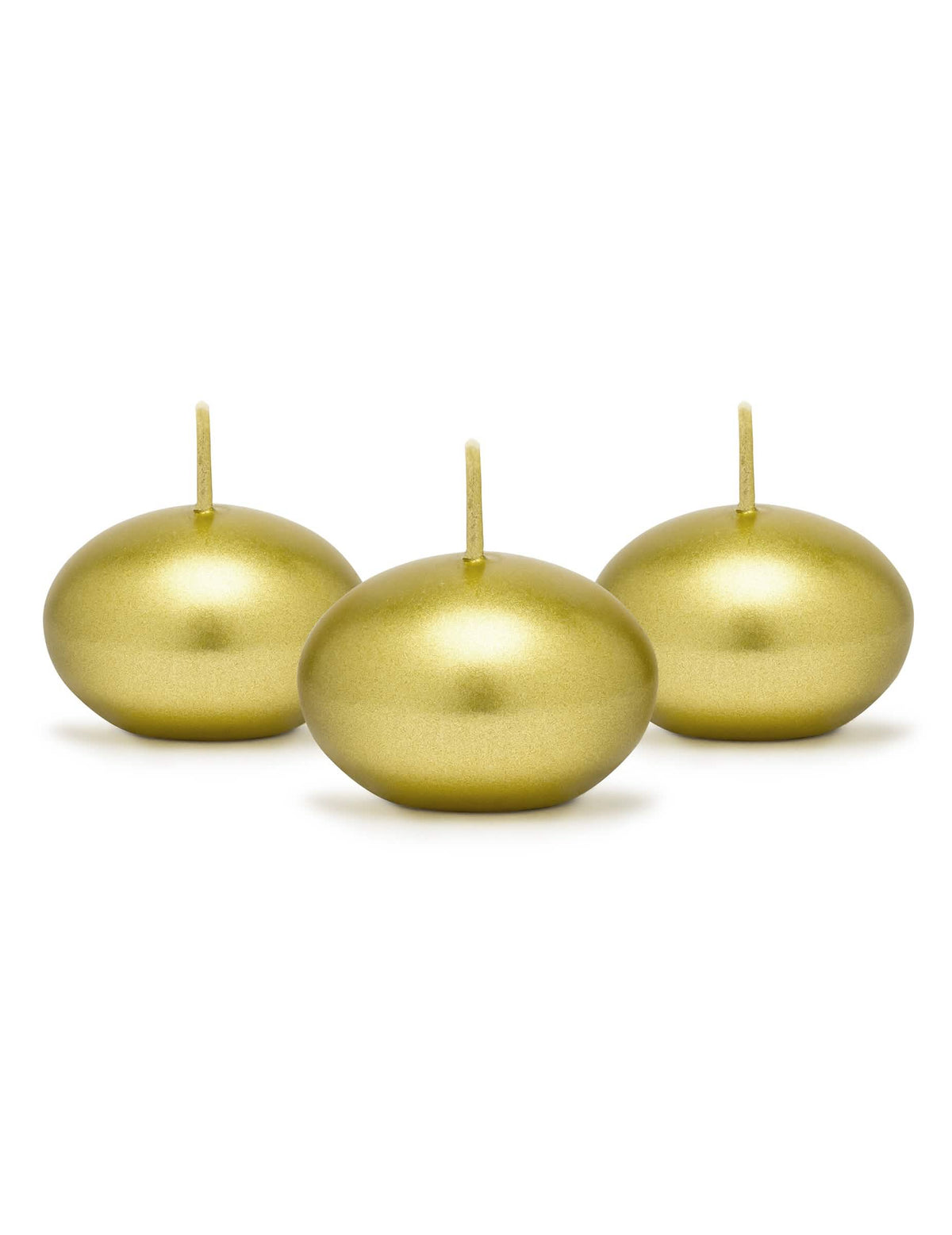 50 velas de disco flutuantes ouro metalizado 40 mm