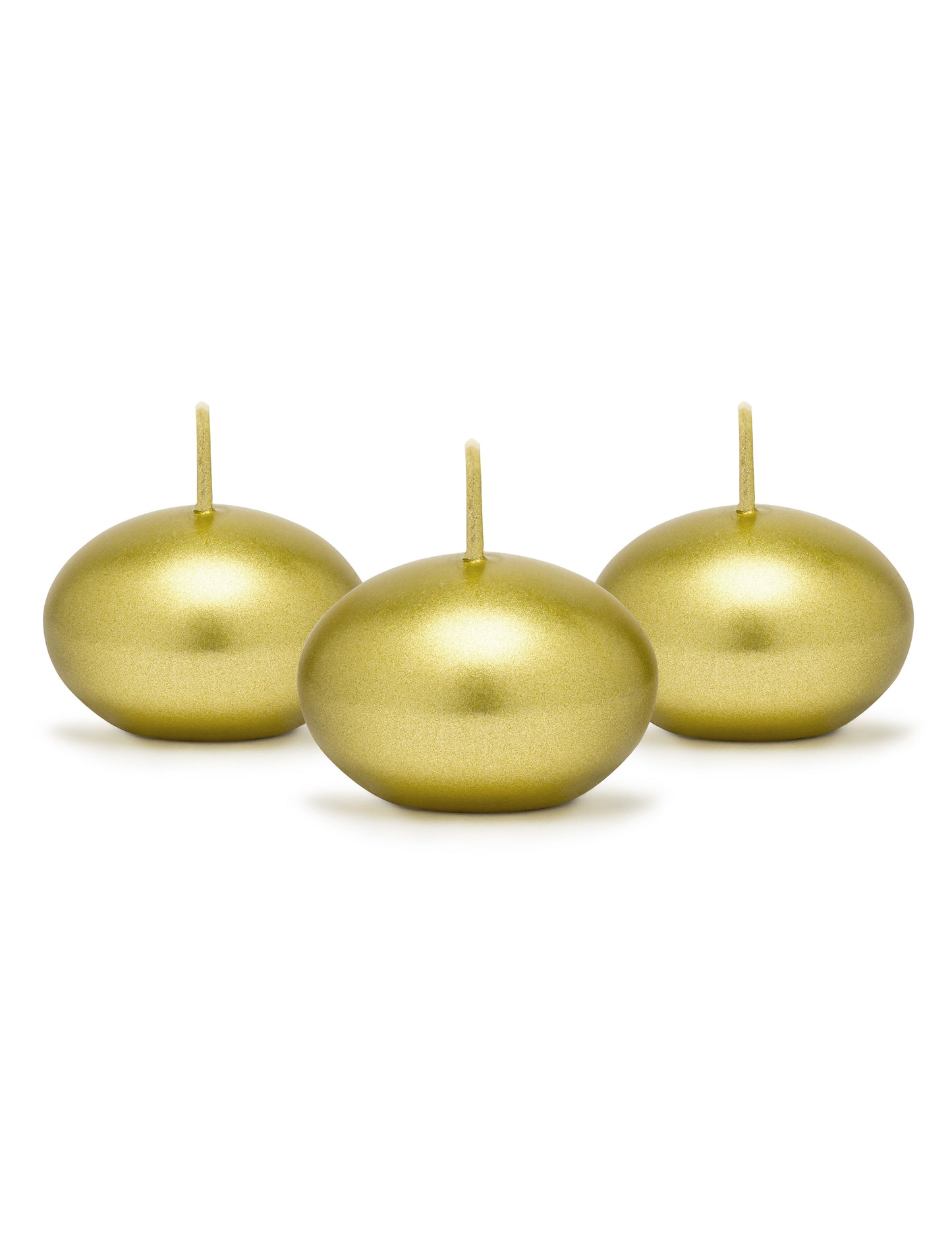 50 velas de disco flutuantes ouro metalizado 40 mm