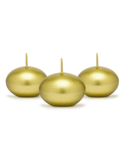 50 velas de disco flutuantes ouro metalizado 40 mm