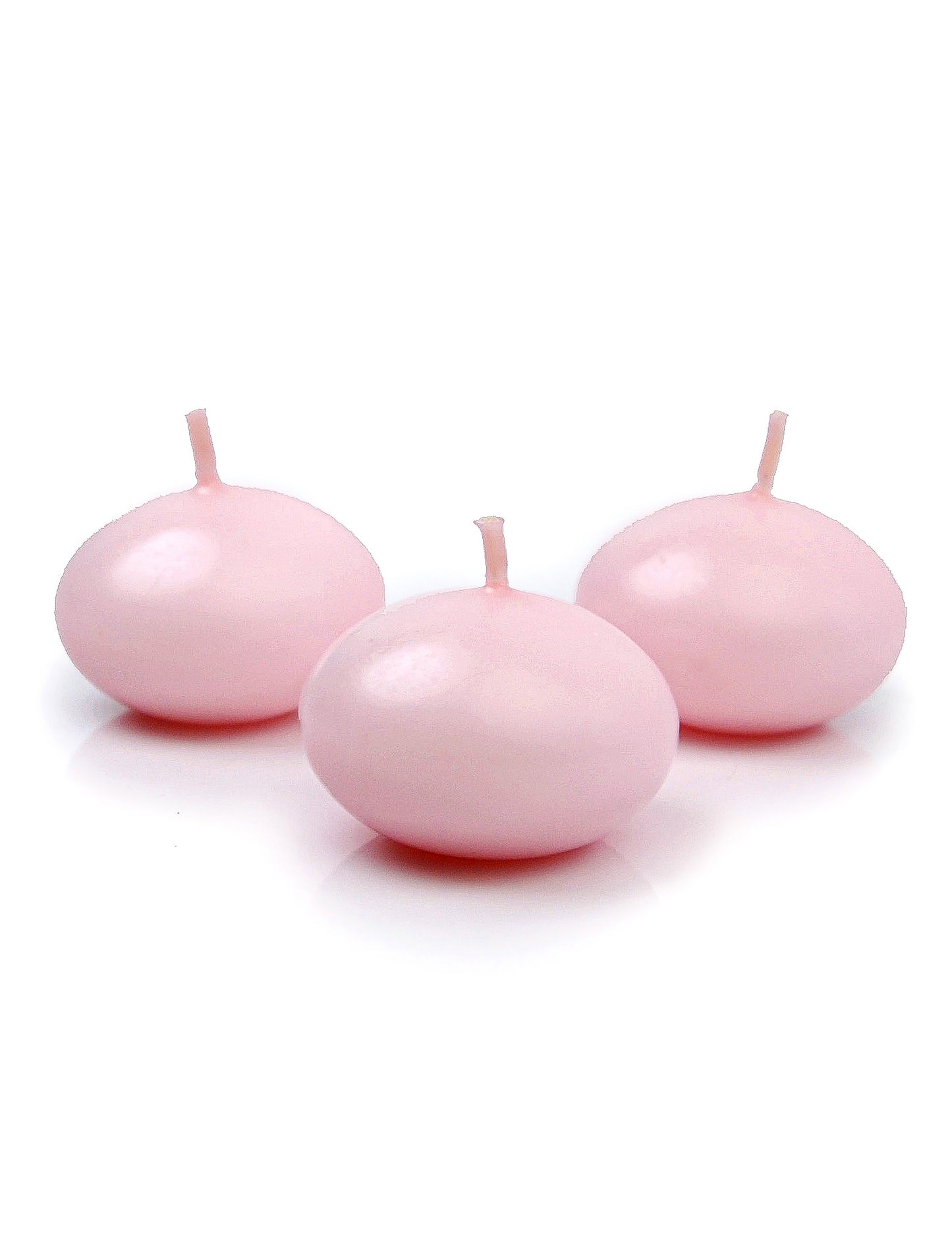 50 velas de disco flutuantes rosa mate 40 mm