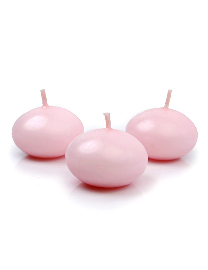 50 velas de disco flutuantes rosa mate 40 mm