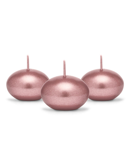 50 velas flutuantes metalizadas ouro rosa 40 mm