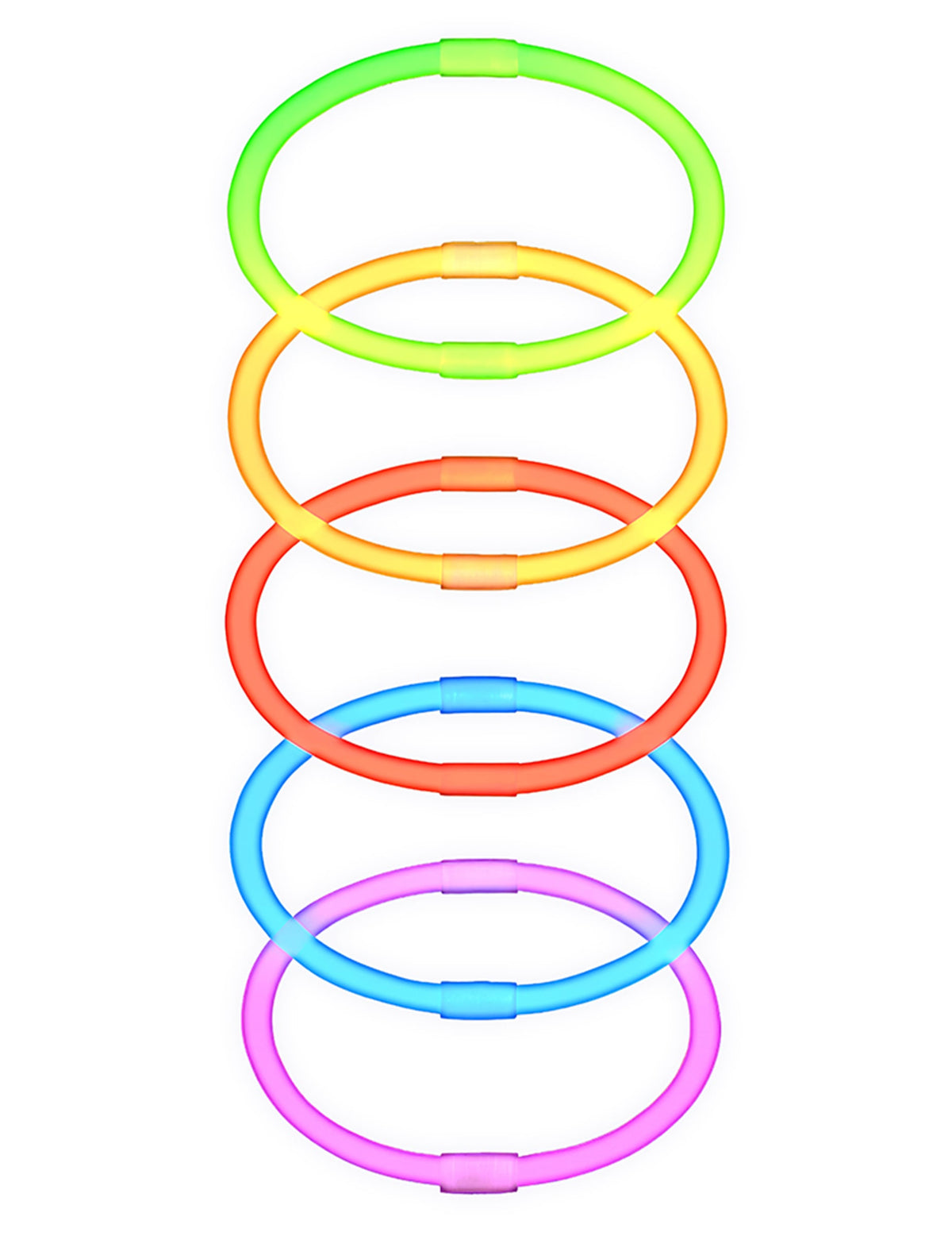 Détail des différents coloris des bracelets phosphorescents néon pour fête