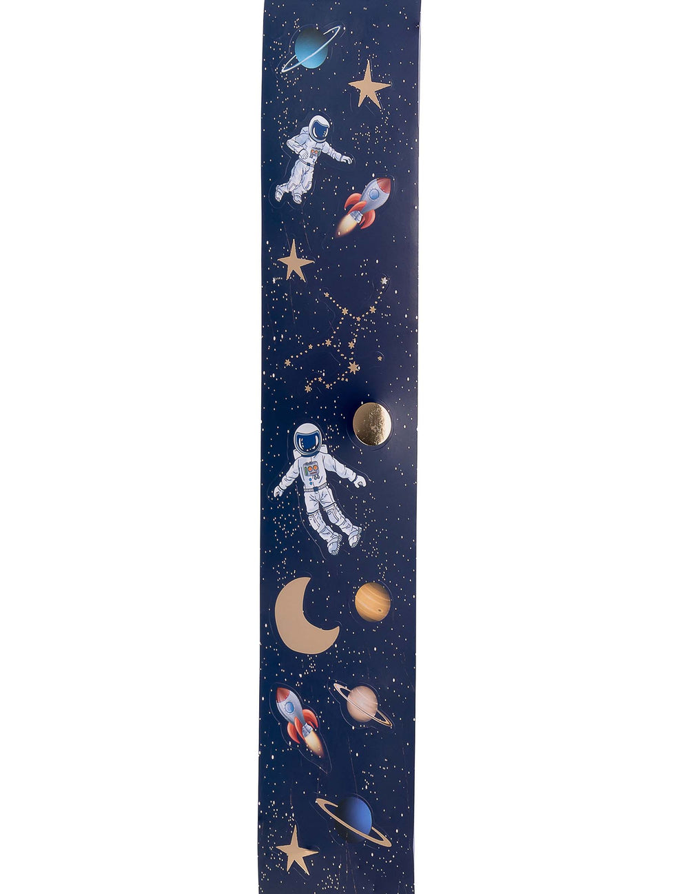 Mise en situation sur un bocal des stickers astronaute pour décoration espace