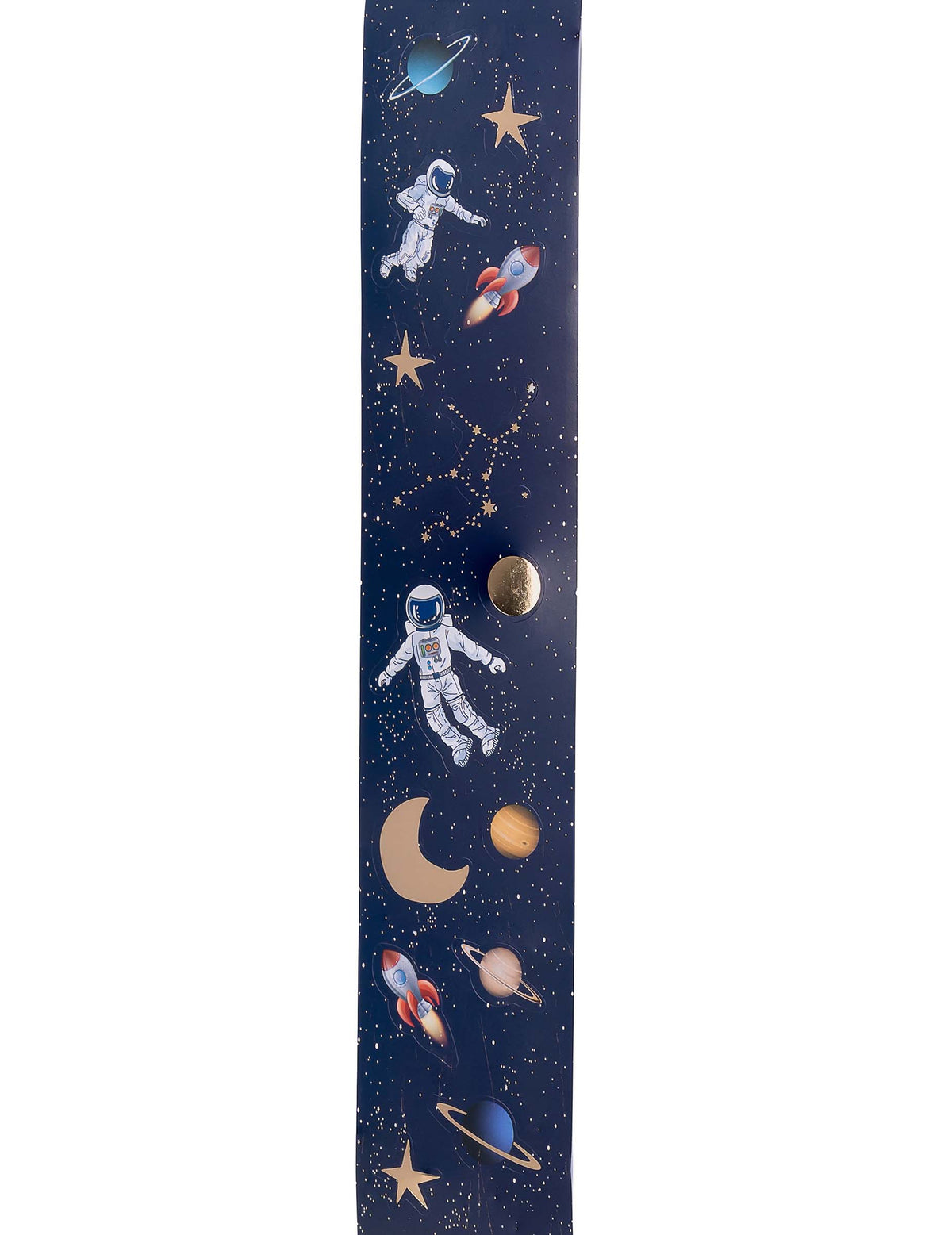 Mise en situation sur un bocal des stickers astronaute pour décoration espace