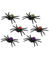 Araignées pailletées d'Halloween pour décoration noires avec dos vert orange et violet