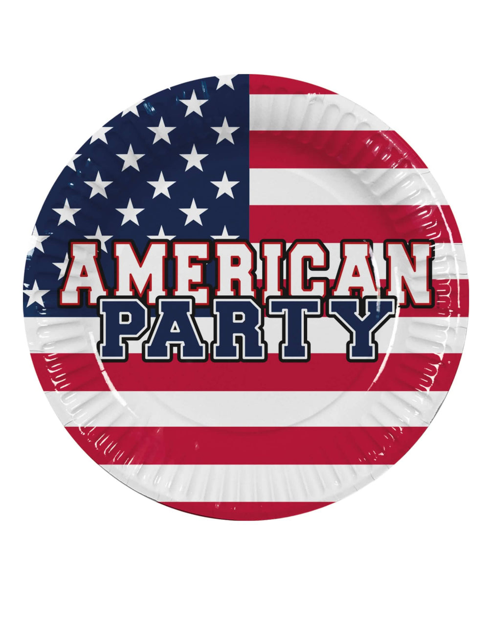 pratos de cartão American party para festa azul branco vermelho às cores da bandeira americana