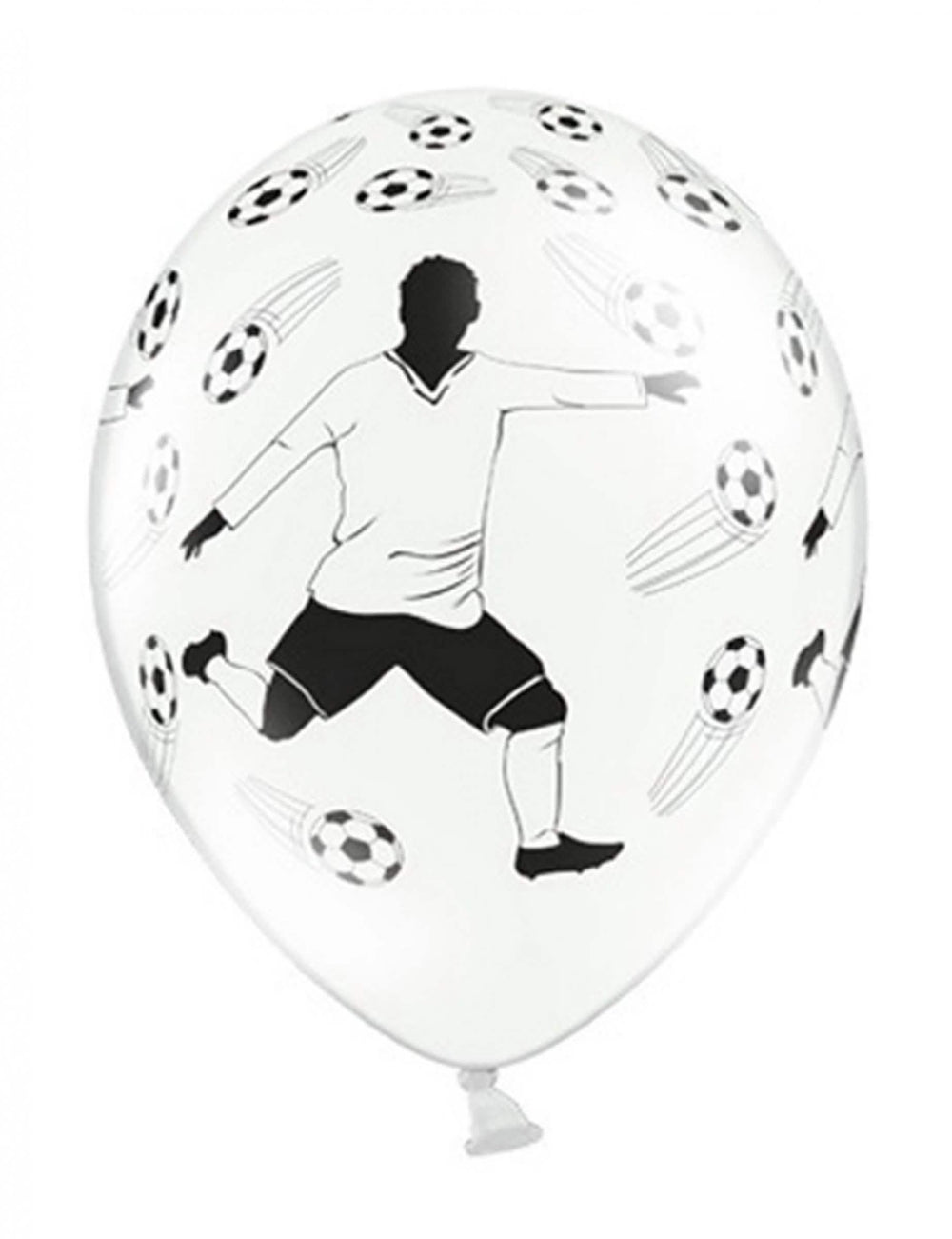 balões em latex jogador de futebol para decoração branco e preto