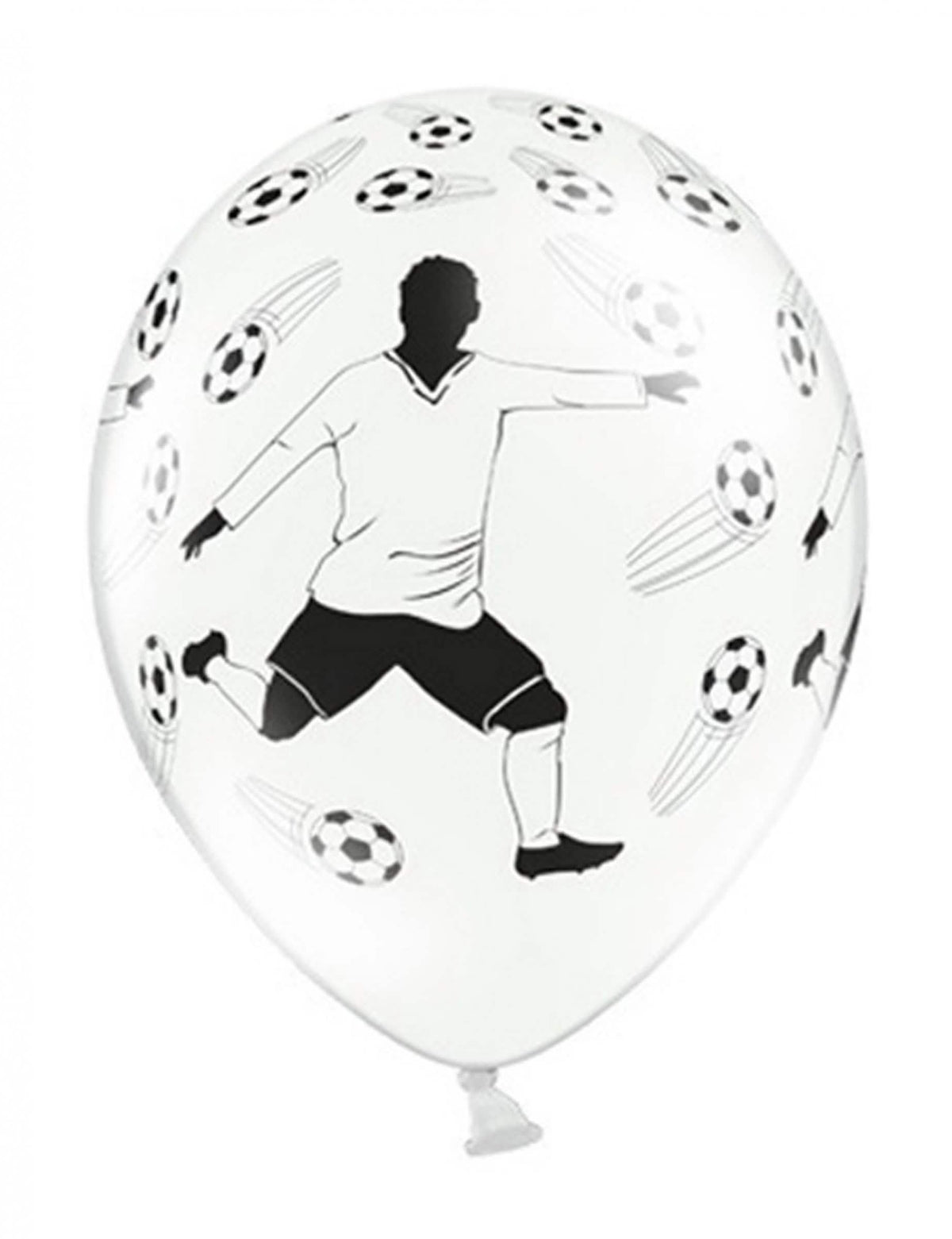 balões em latex jogador de futebol para decoração branco e preto