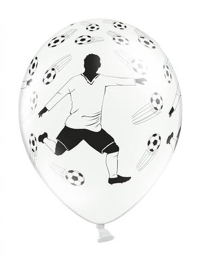 Ballons en latex joueur de foot pour décoration blanc et noir
