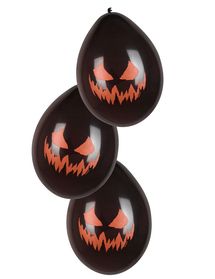 Ballons citrouille terrifiante pour Halloween noirs et orange