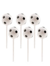 Ballons de foot en plastique sur pic pour fête blancs et noirs