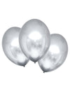 Ballons en latex argentés pour fête argent satiné