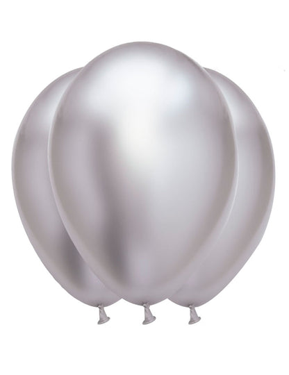 Ballons en latex satinés pour fête argentés