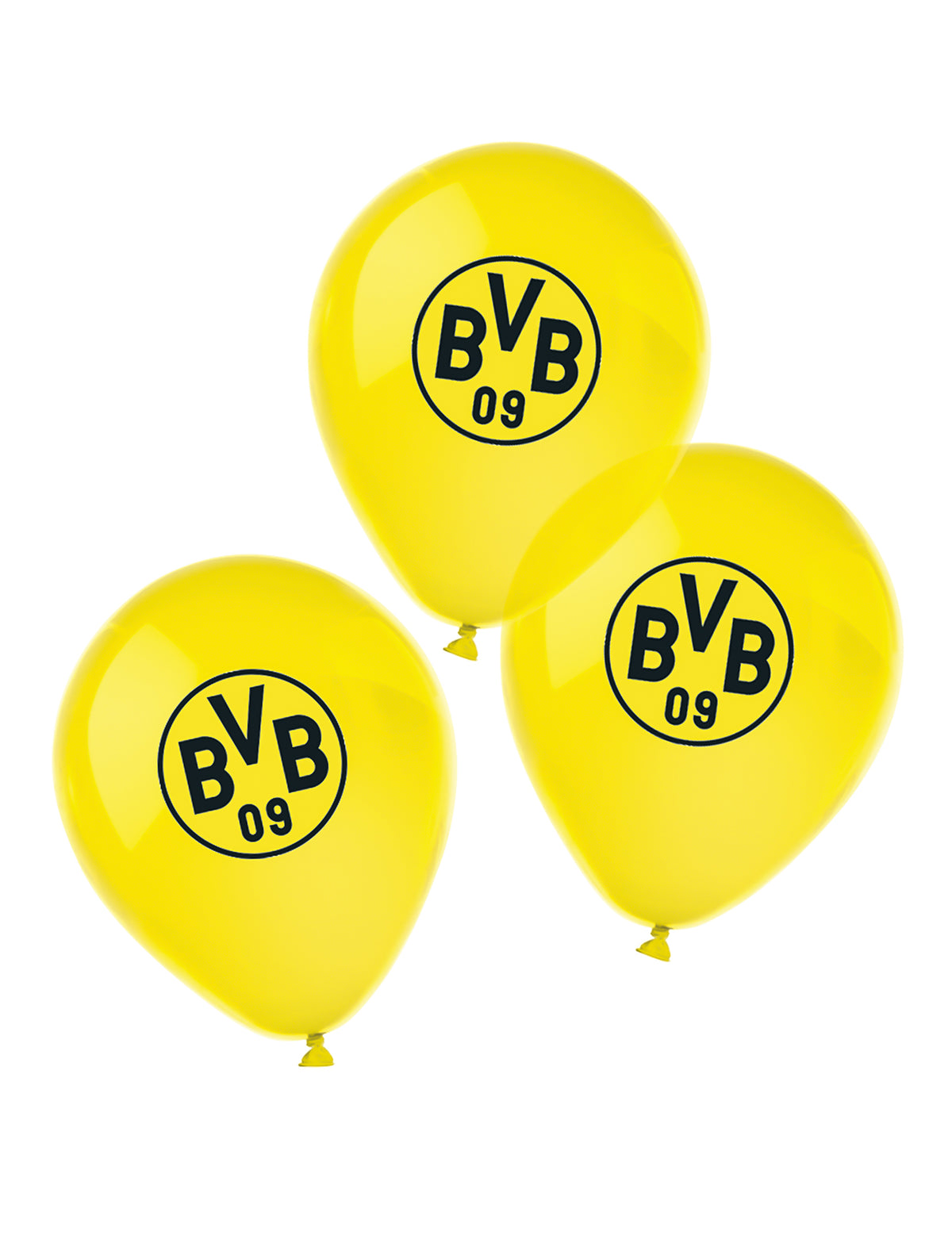 6 ballons en latex Borussia Dortmund pour supporter jaunes et noirs