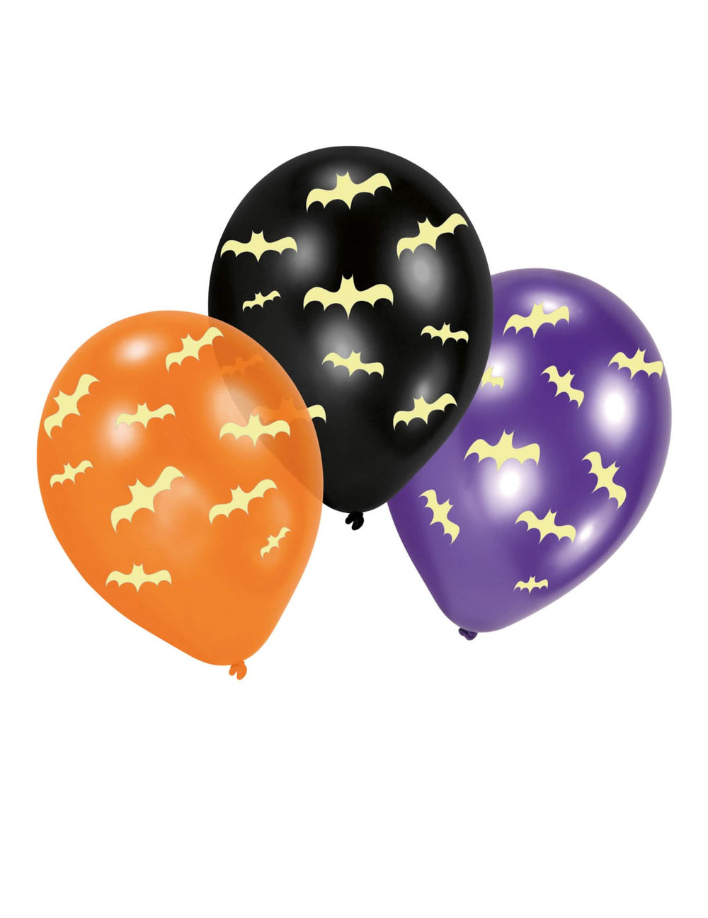 balões de látex morcego phosphorescentes cor de laranja preto e roxo