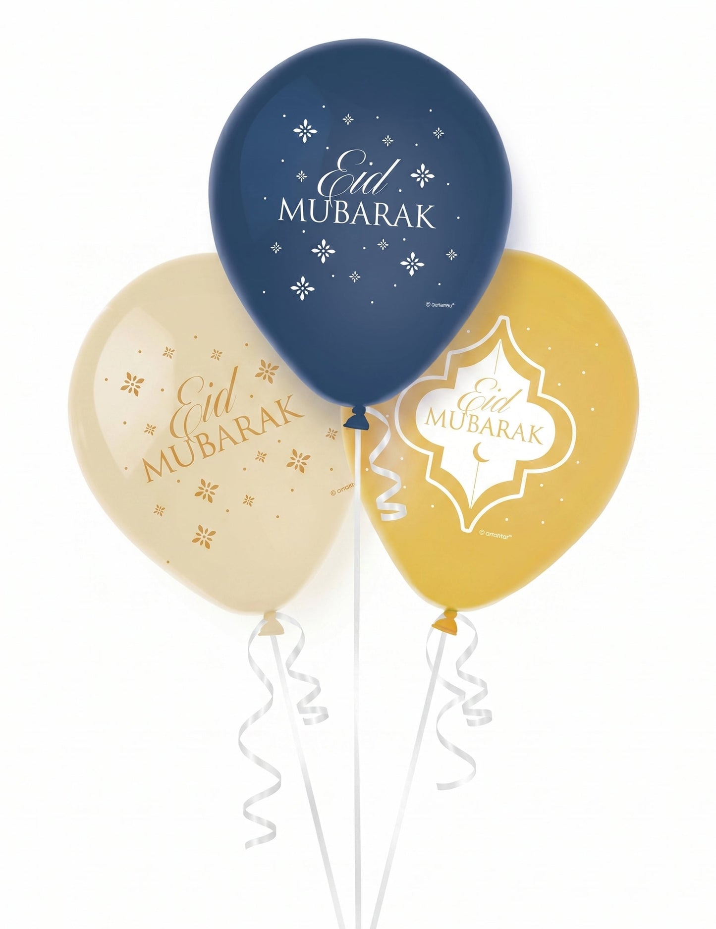 6 Balões de Látex Eid Mubarak 27,5 cm Decoração de Festa