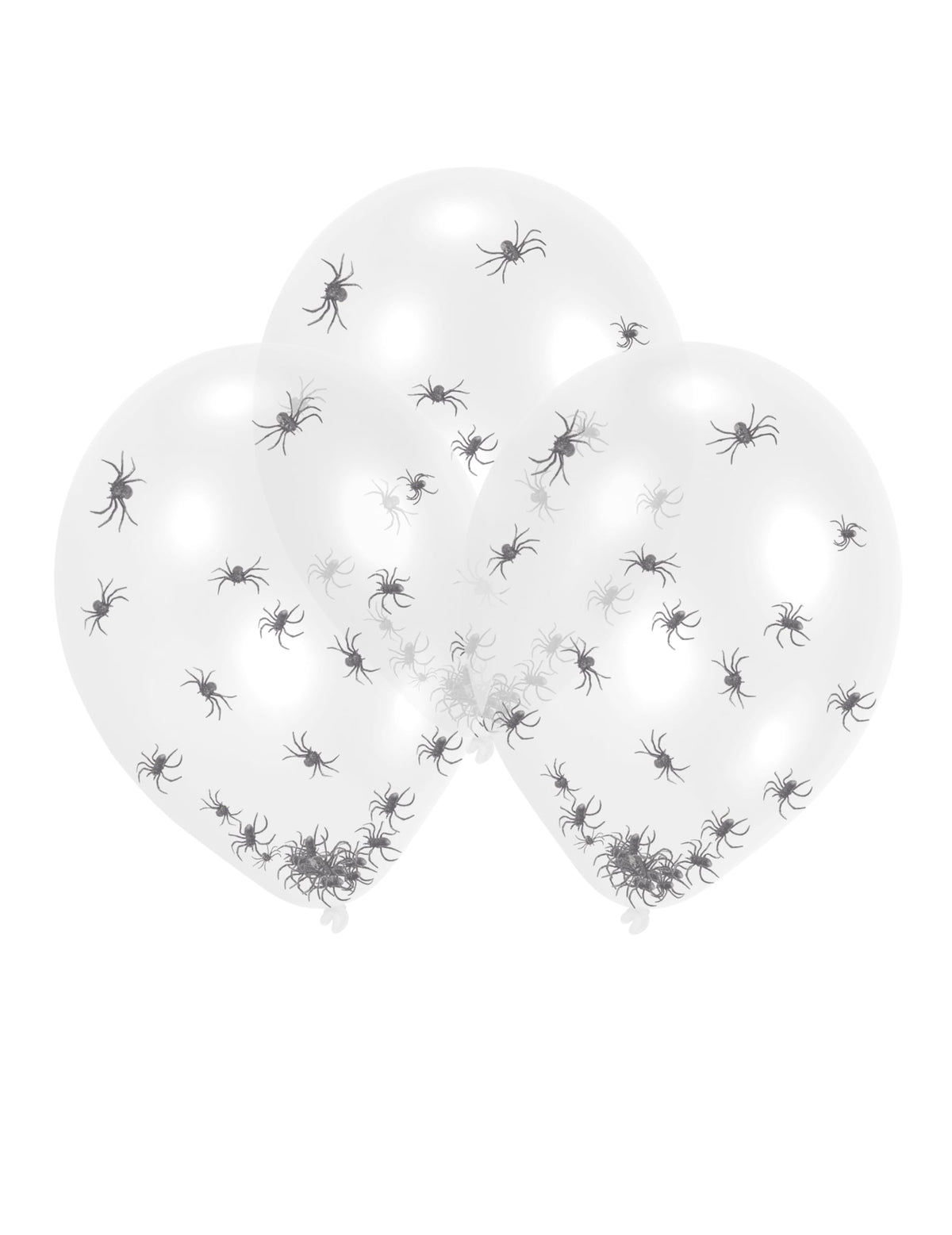 Ballons en latex araignées pour fête transparents avec confettis