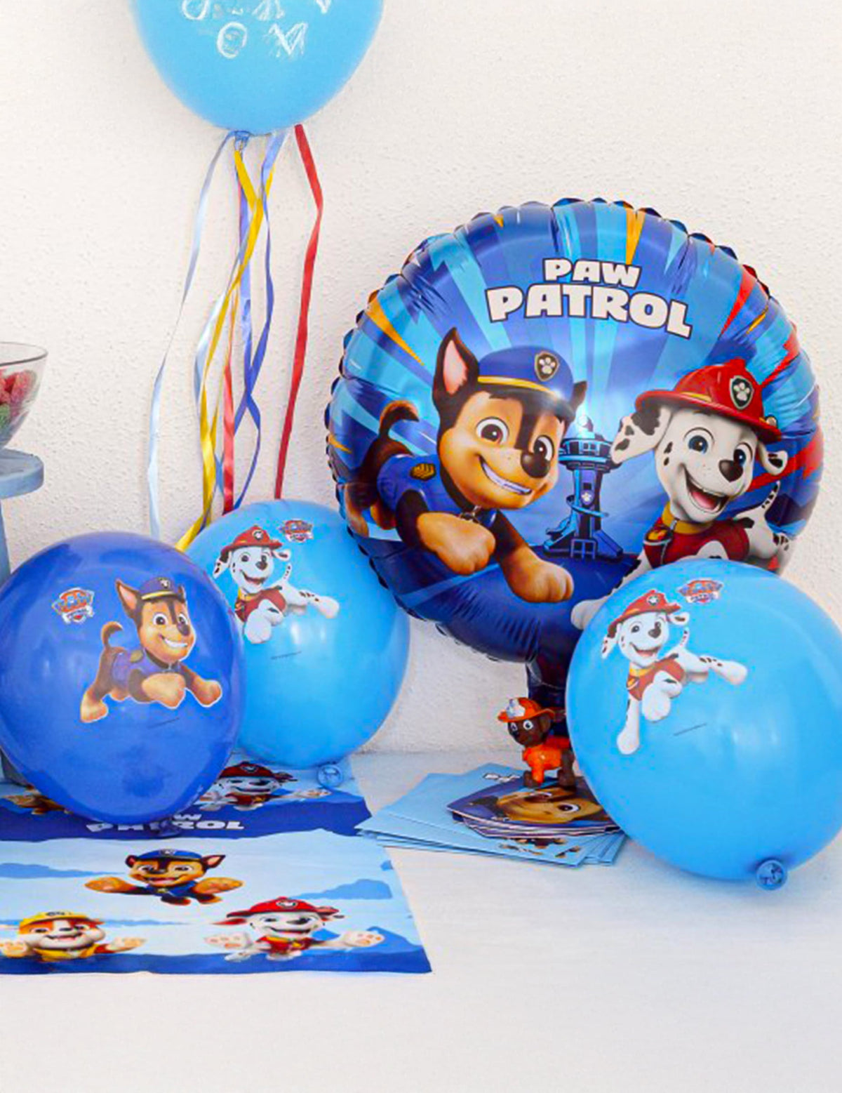 6 Balões de látex azuis Patrulha Pata™ 27cm