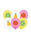 6 Balões de látex frutas de verão 30 cm