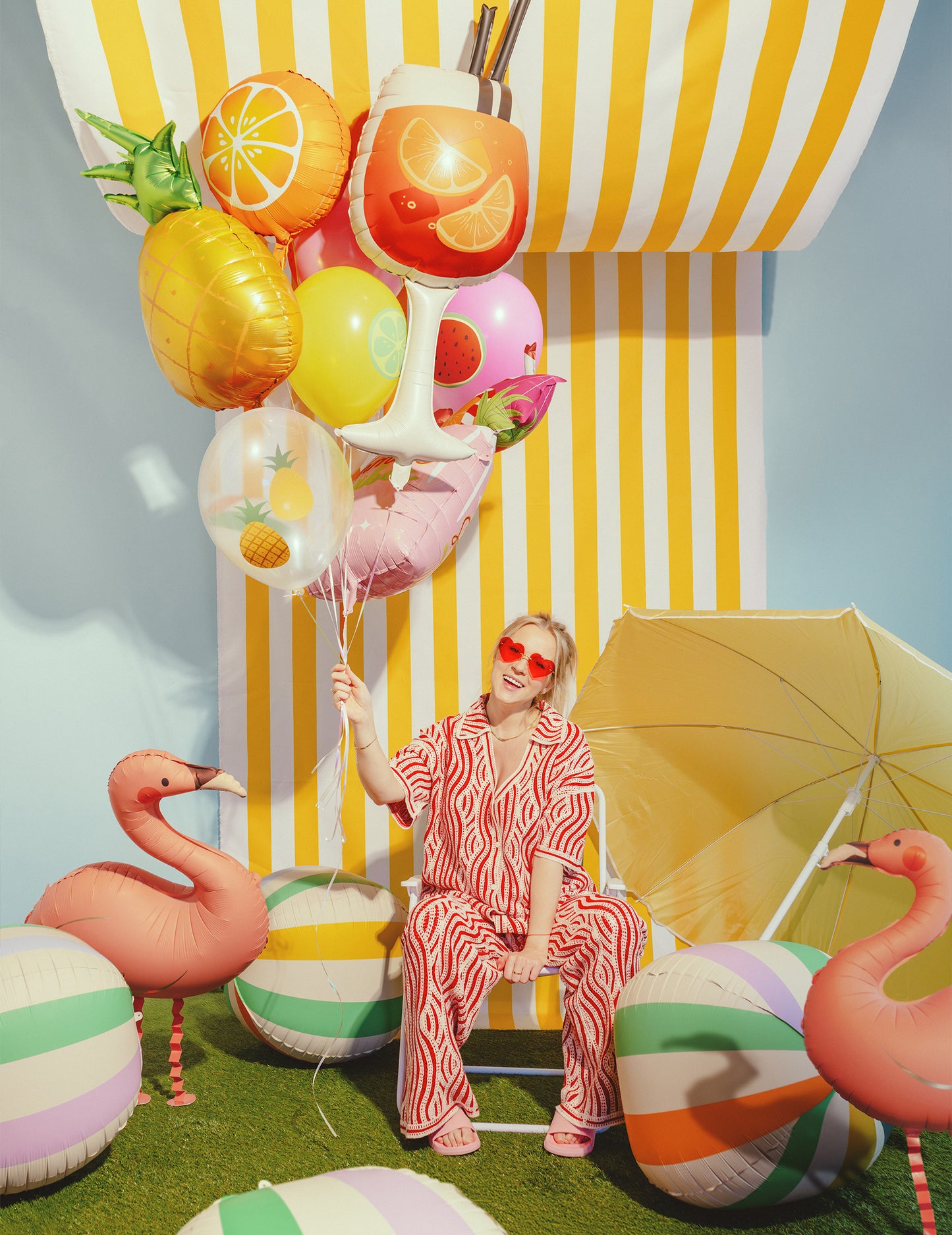 6 Balões de látex frutas de verão 30 cm