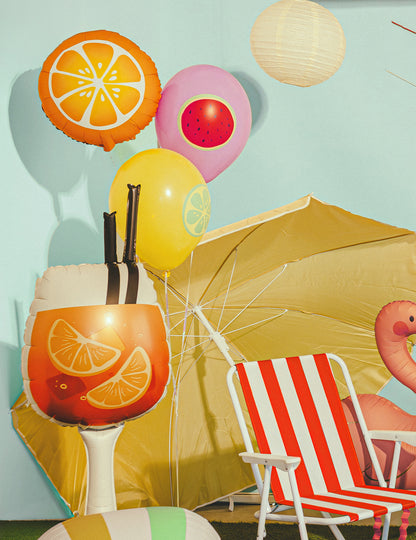 6 Balões de látex frutas de verão 30 cm