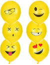 Ballons latex Imoji pour fête jaune avec différents visages d'émoticônes