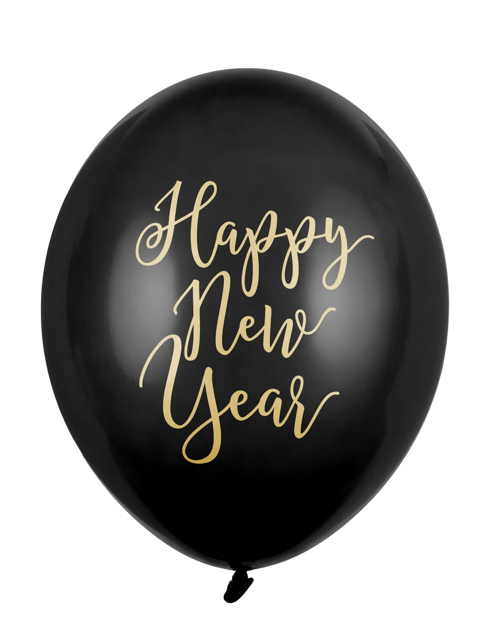 balões de látex Happy New Year preto e dourado