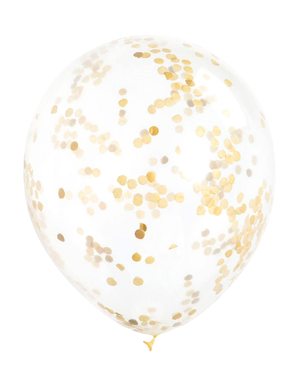 Ballons en latex avec confettis transparents ocre doré