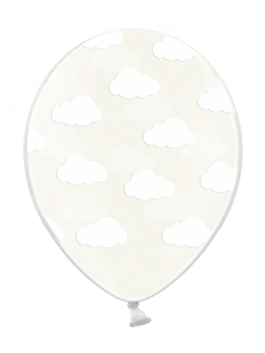 Ballons en latex naturel nuages transparents et blancs