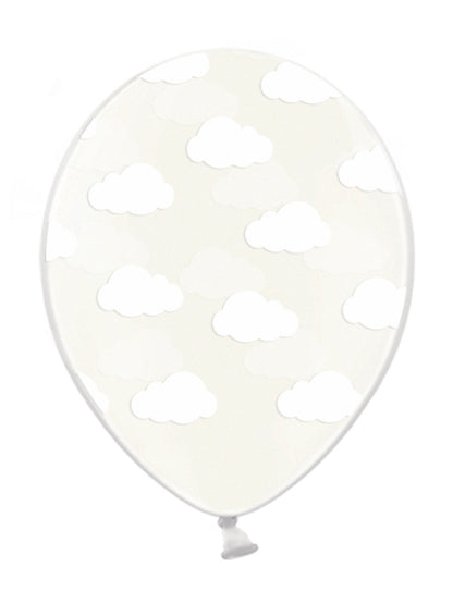 Ballons en latex naturel nuages transparents et blancs