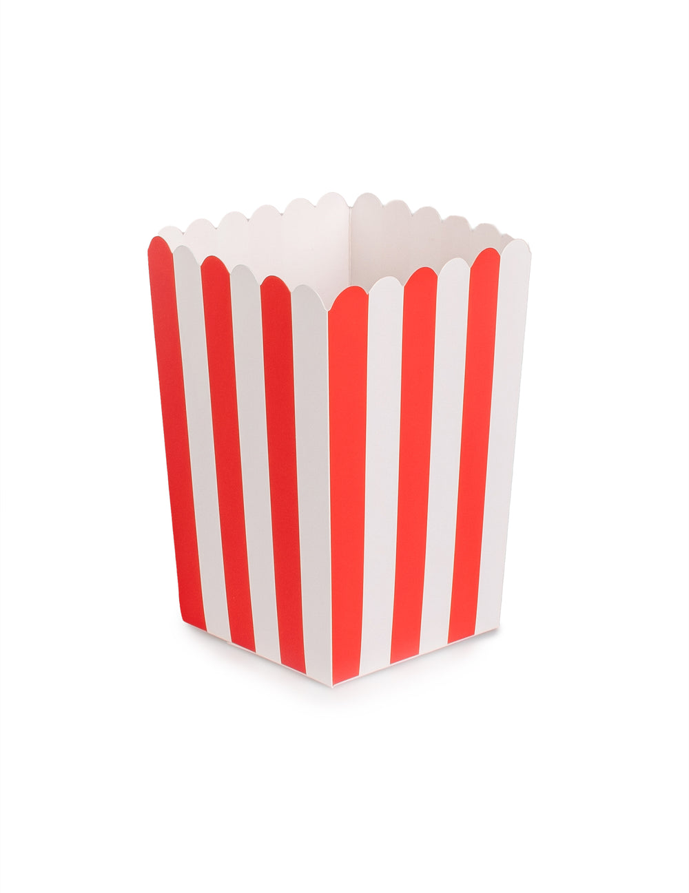 Boîtes à popcorn en carton pour fête rouges et blanches à rayures