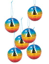 6 Bolas de discoteca arco-íris 8 cm