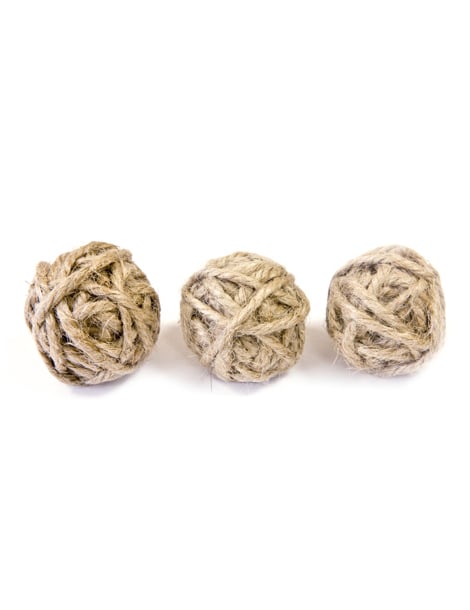 Boules de corde pour décoration de fête marron naturel